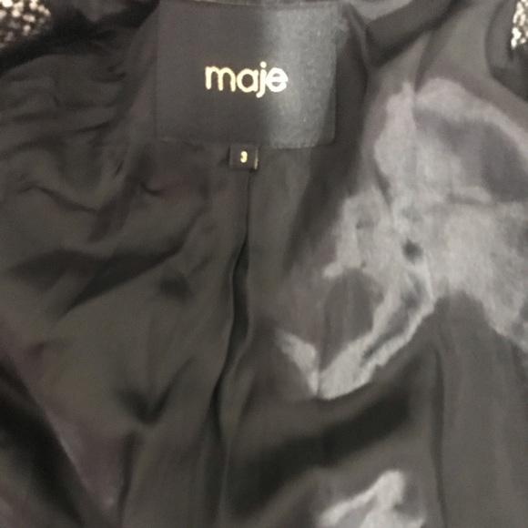 Maje Wool Leather Panel Coat - Picture 6 of 7